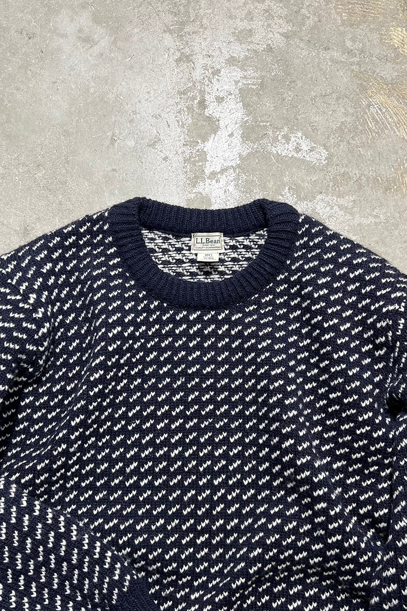 MADE IN NORWAY BIRDS EYE WOOL SWEATER / NAVY [SIZE: XL USED]