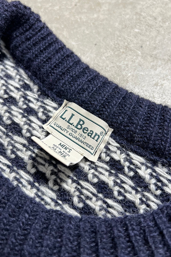 MADE IN NORWAY BIRDS EYE WOOL SWEATER / NAVY [SIZE: XL USED]