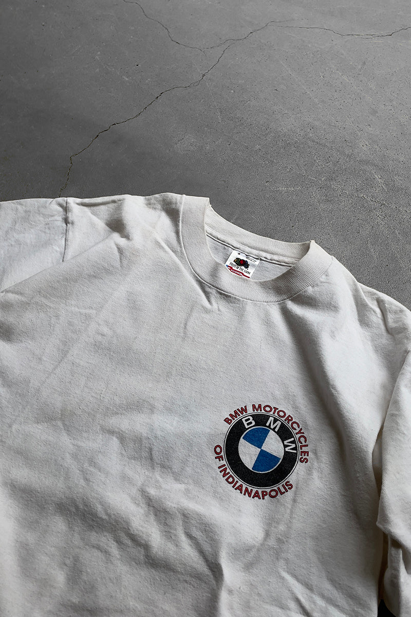 MADE IN USA 90'S BMW ADVERTISING T-SHIRT / WHITE [SIZE: S USED]