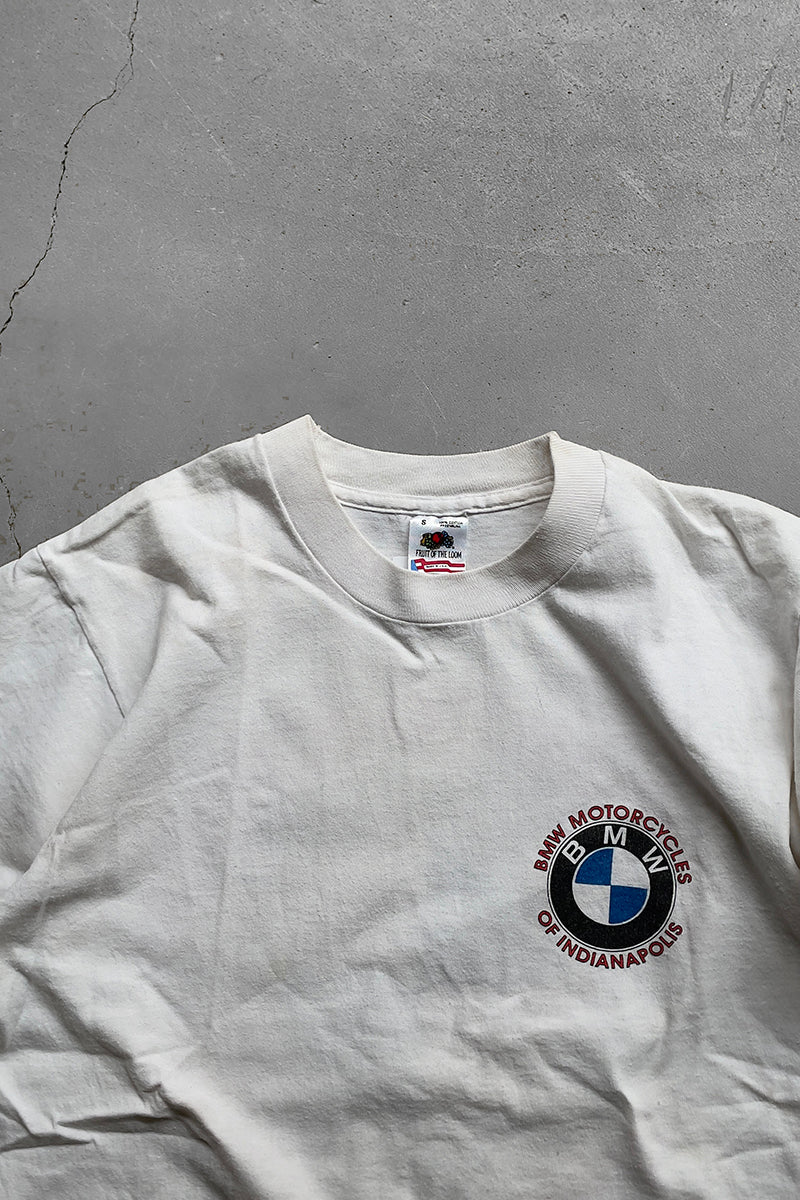 MADE IN USA 90'S BMW ADVERTISING T-SHIRT / WHITE [SIZE: S USED]