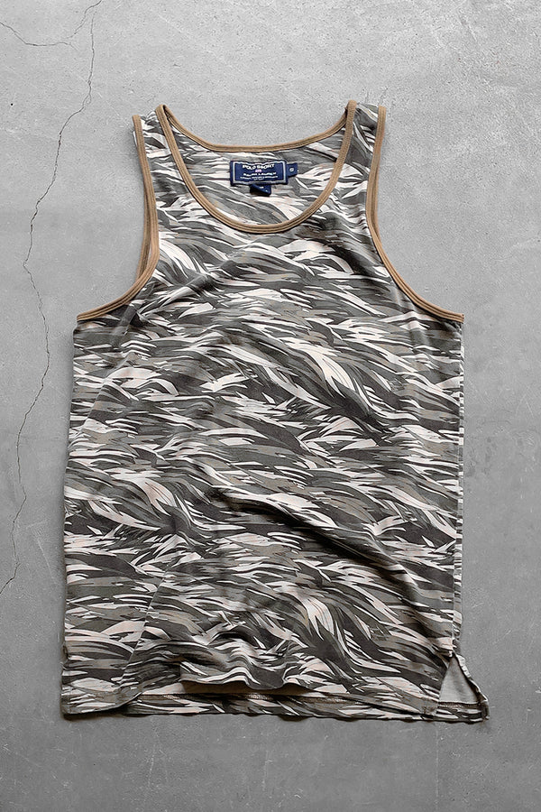 90'S LEAF CAMO TANK TOP / KHAKI [SIZE: S USED]