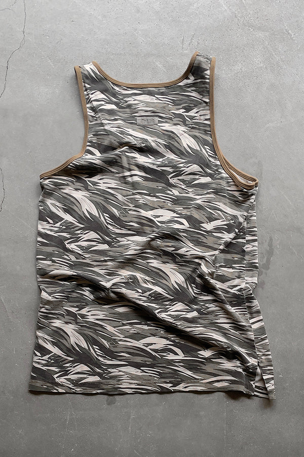 90'S LEAF CAMO TANK TOP / KHAKI [SIZE: S USED]