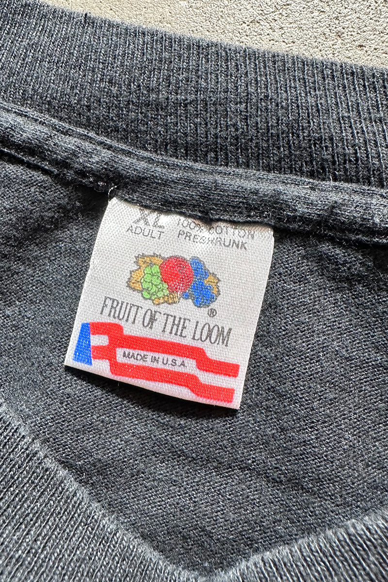 MADE IN USA 94'S STUDENT CROSSING PRINT T-SHIRT / BLACK [SIZE: XL USED]