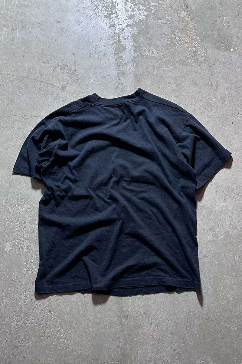 MADE IN USA 94'S STUDENT CROSSING PRINT T-SHIRT / BLACK [SIZE: XL USED]