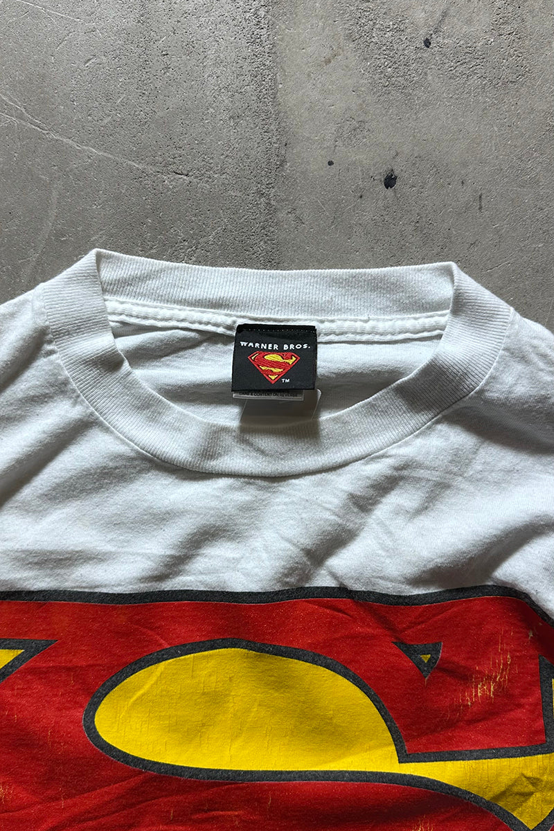 97'S SUPERMAN L/S T-SHIRT / WHITE [SIZE: L USED]