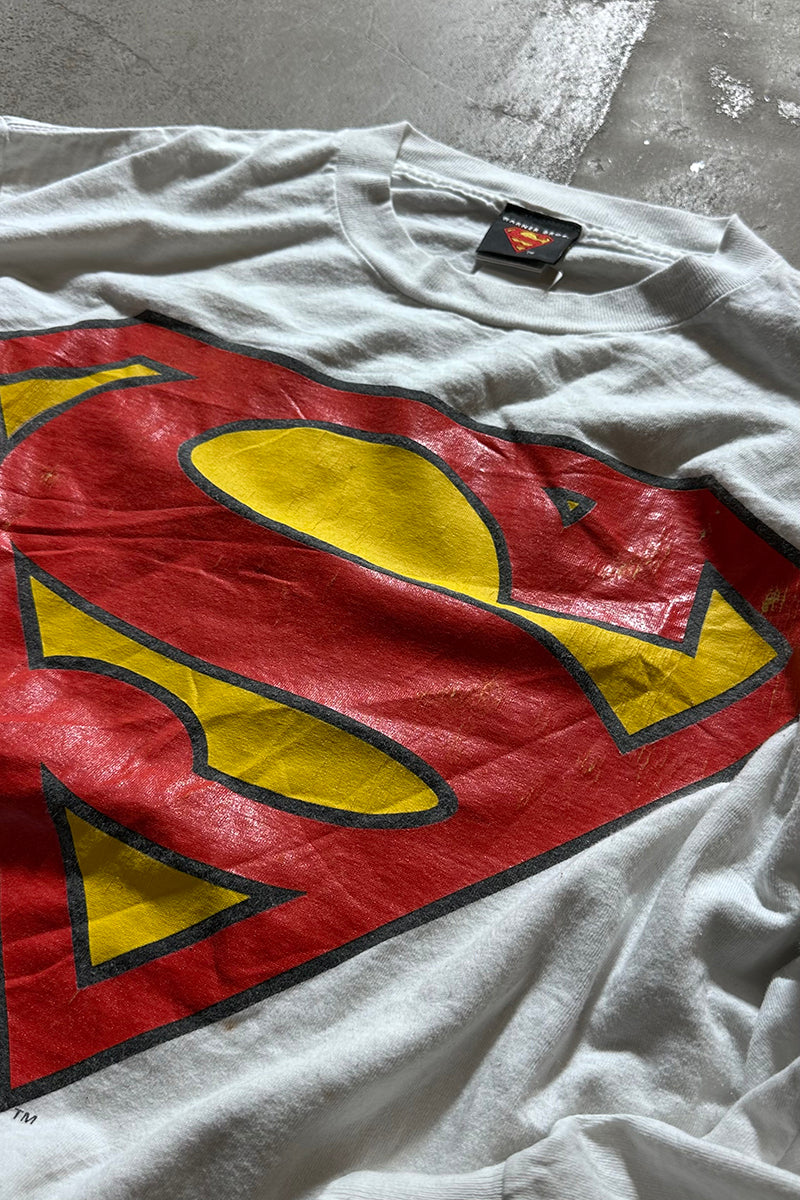 97'S SUPERMAN L/S T-SHIRT / WHITE [SIZE: L USED]