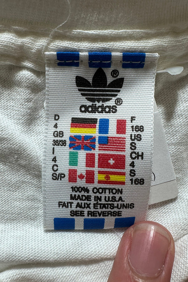MADE IN USA 80'S LOGO PRINT T-SHIRT / WHITE [SIZE: S USED]