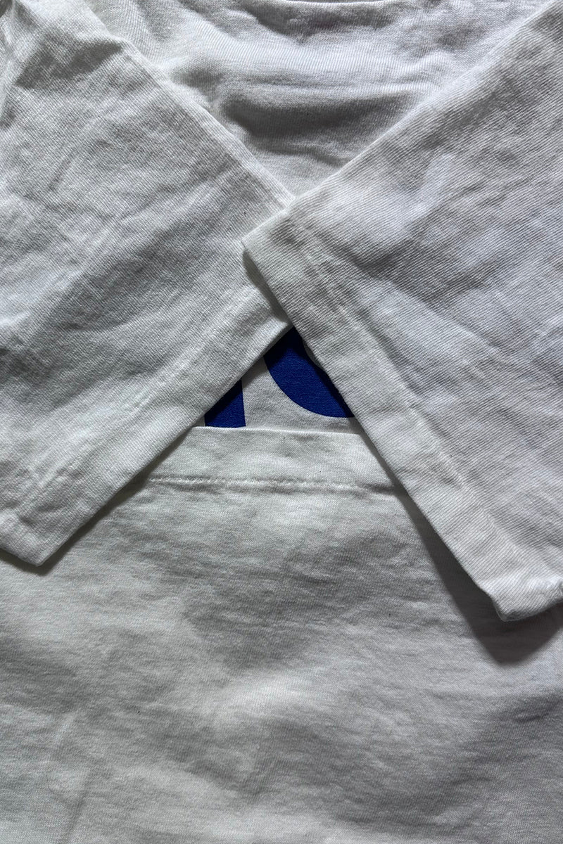 MADE IN USA 80'S LOGO PRINT T-SHIRT / WHITE [SIZE: S USED]