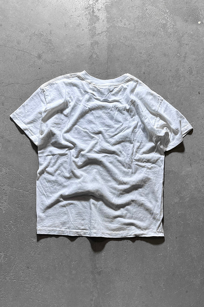 MADE IN USA 80'S LOGO PRINT T-SHIRT / WHITE [SIZE: S USED]