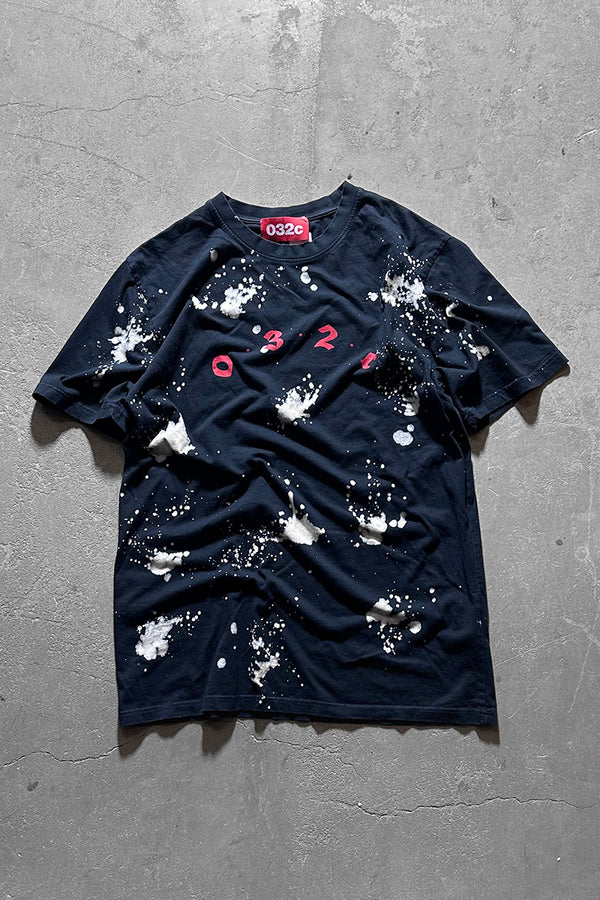 MADE IN TURKEY BLEACH PAINT T-SHIRT / BLACK [SIZE: L USED]
