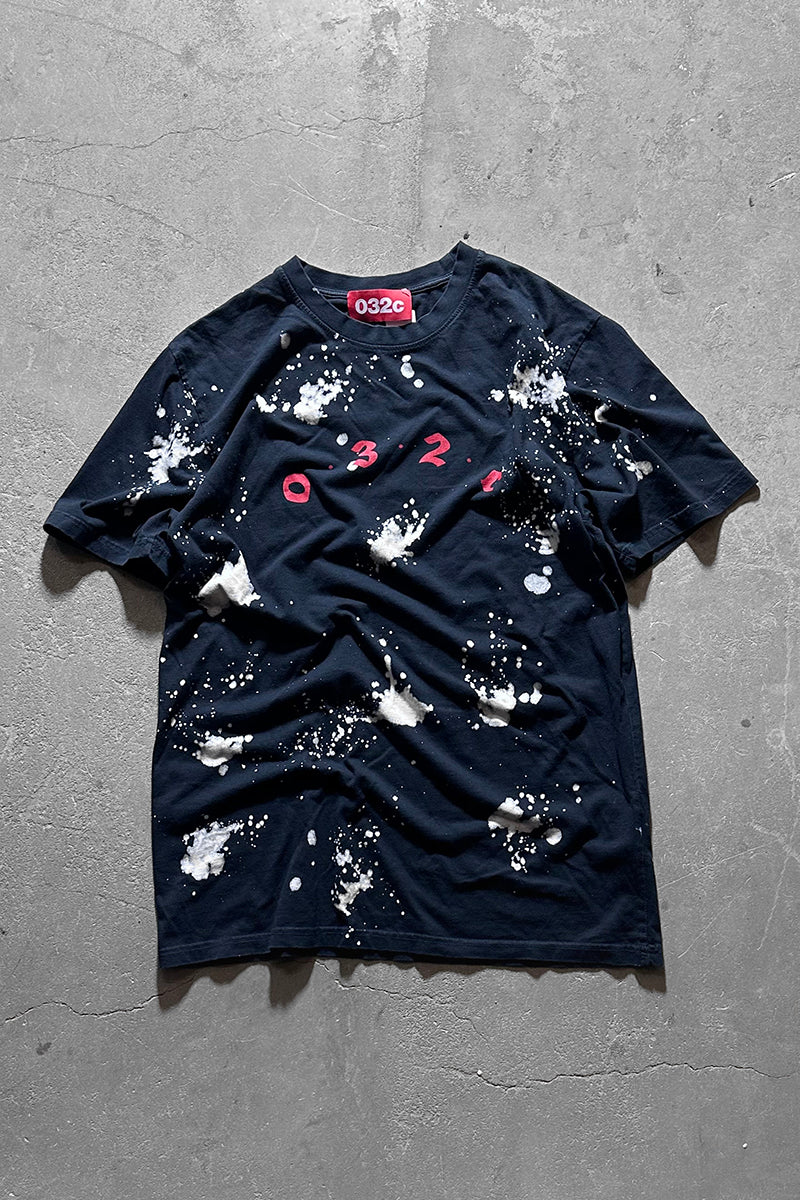 MADE IN TURKEY BLEACH PAINT T-SHIRT / BLACK [SIZE: L USED]