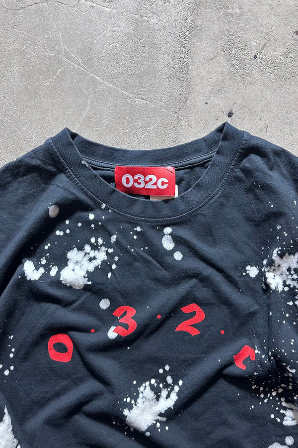 MADE IN TURKEY BLEACH PAINT T-SHIRT / BLACK [SIZE: L USED]