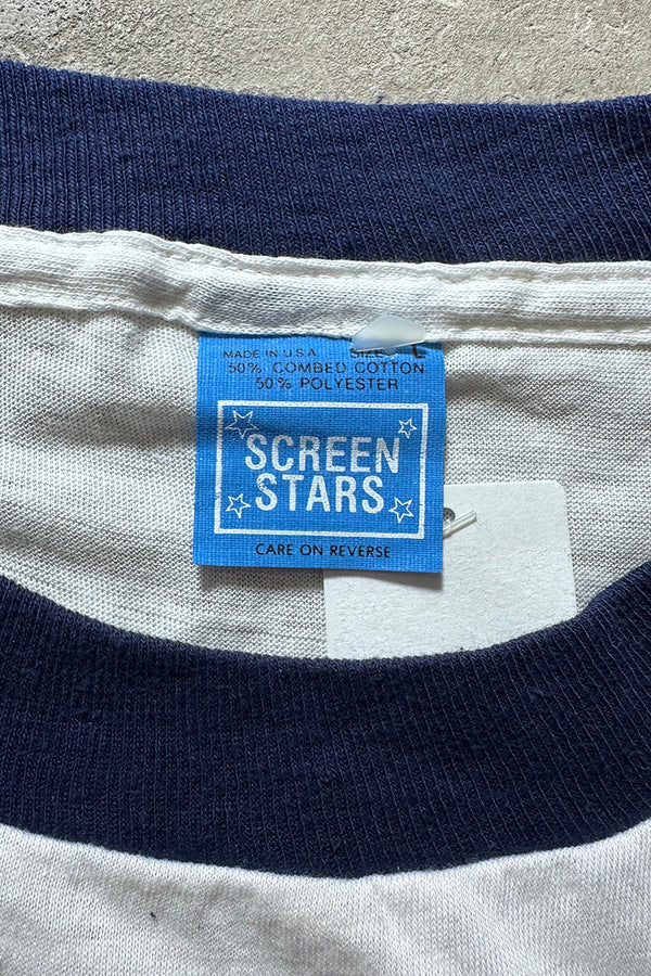 MADE IN USA 80'S FORD RINGER T-SHIRT / WHITE [SIZE: L USED]
