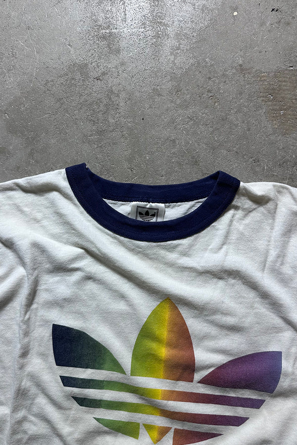 MADE IN USA 90'S LOGO RINGER T-SHIRT / WHITE [SIZE: XL USED]