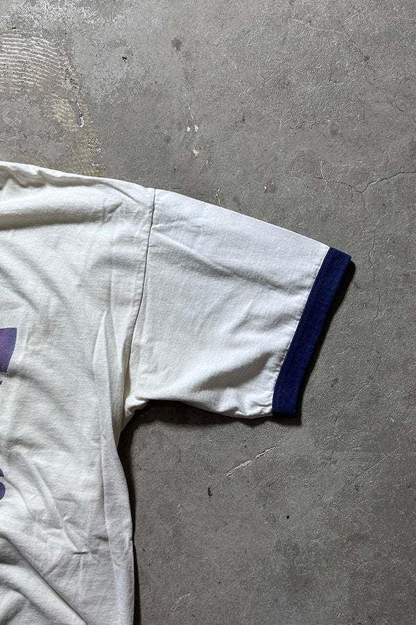MADE IN USA 90'S LOGO RINGER T-SHIRT / WHITE [SIZE: XL USED]