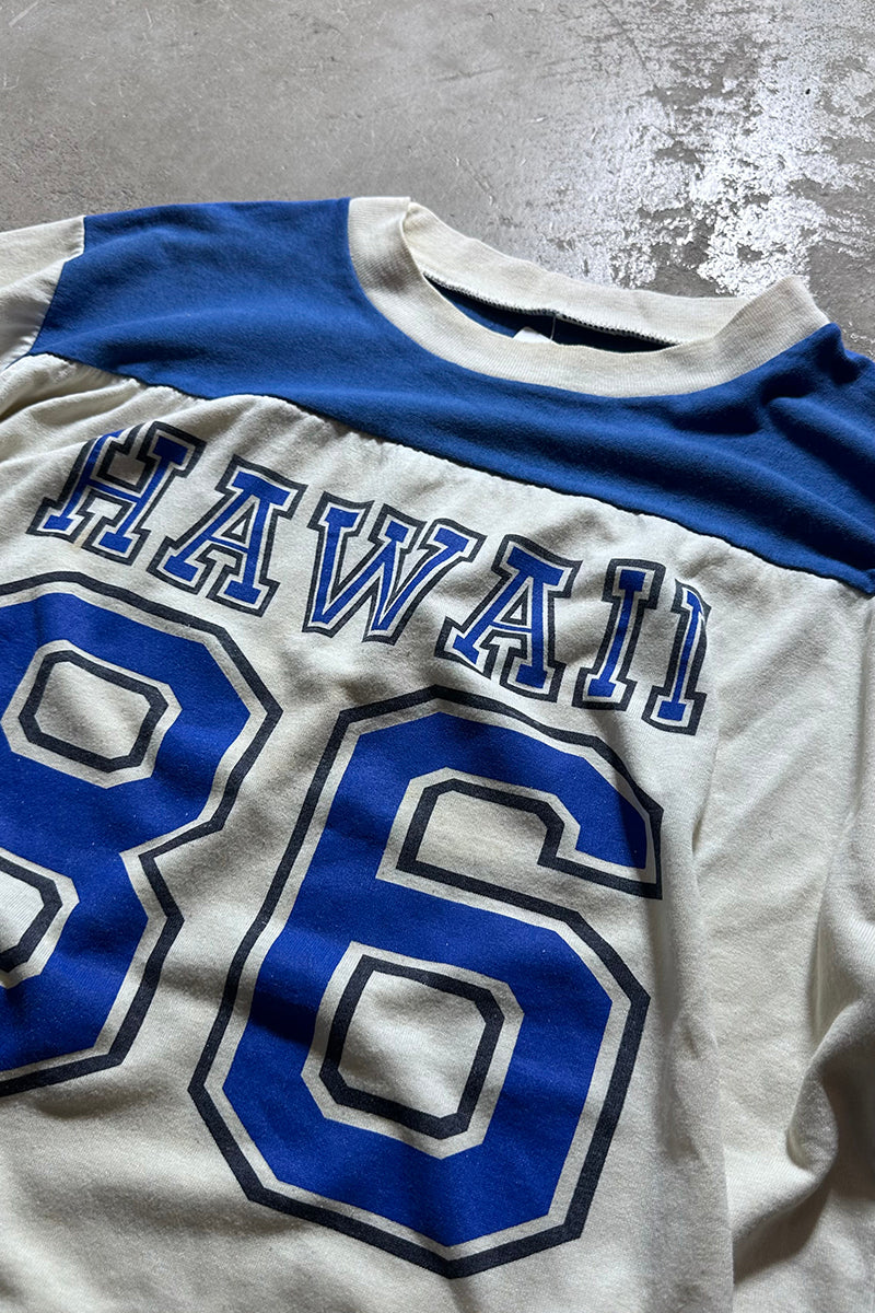 80'S HAWAII RUGBY GAME T-SHIRT / WHITE [SIZE: S USED]