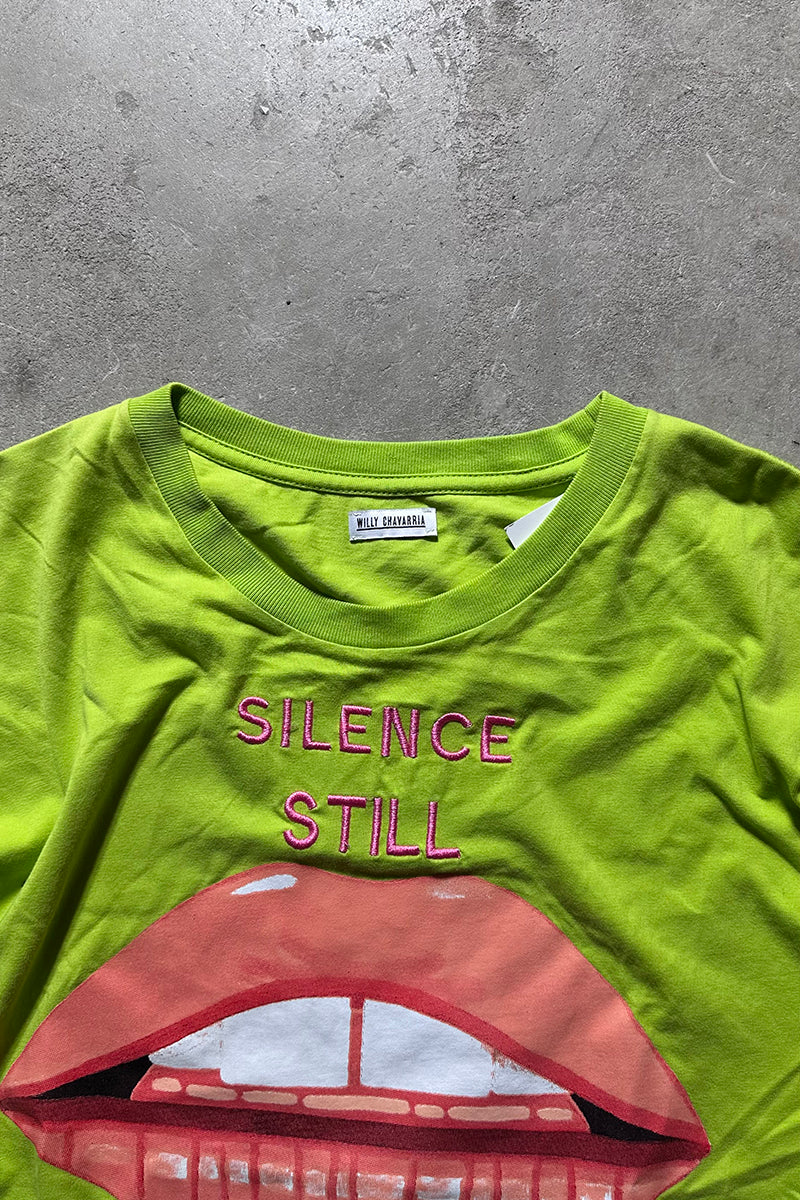 SILENCE STILL T-SHIRT / GREEN [SIZE: M USED]