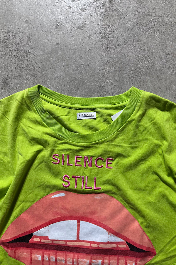 SILENCE STILL T-SHIRT / GREEN [SIZE: M USED]