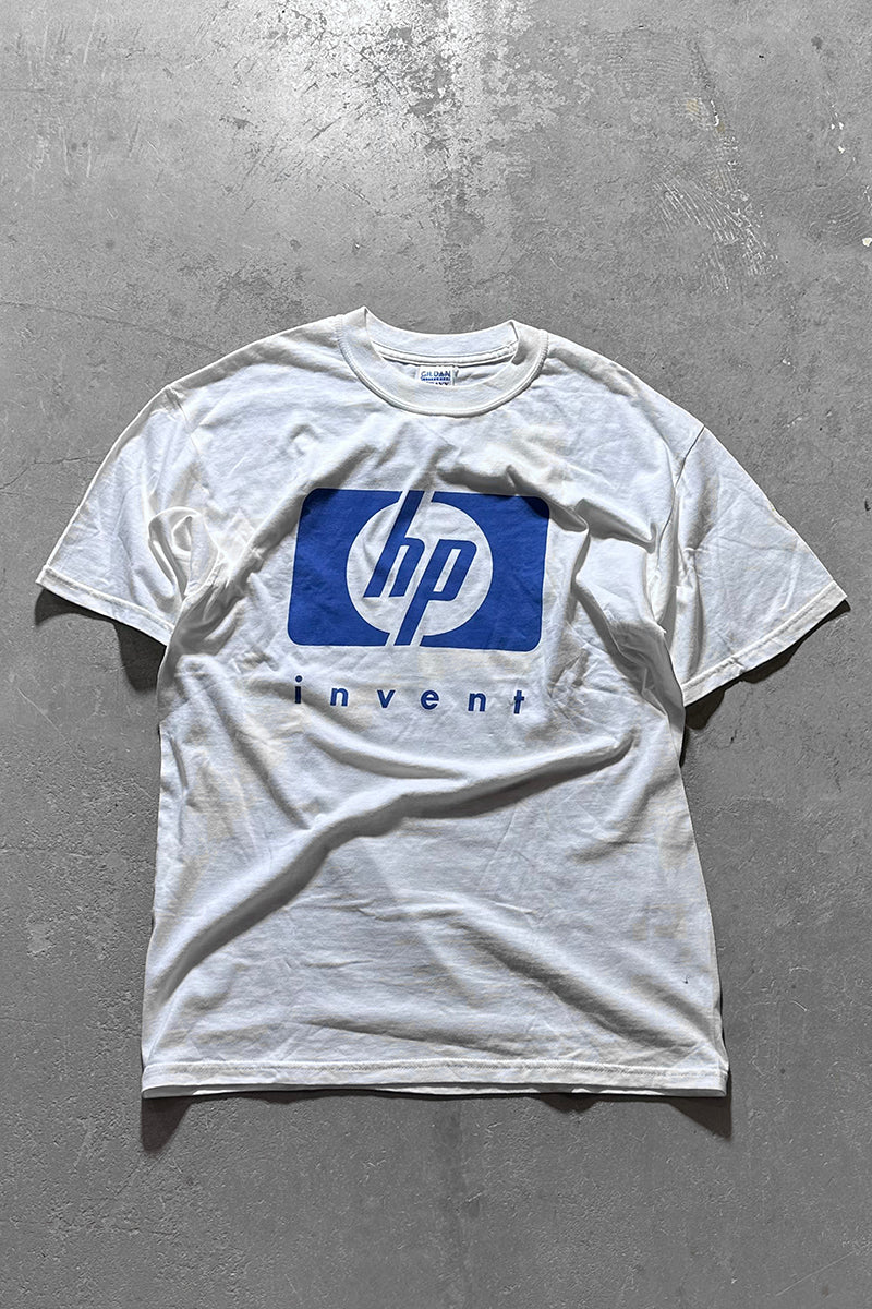 90'S HP ADVERTISING T-SHIRT / WHITE [SIZE: L USED]