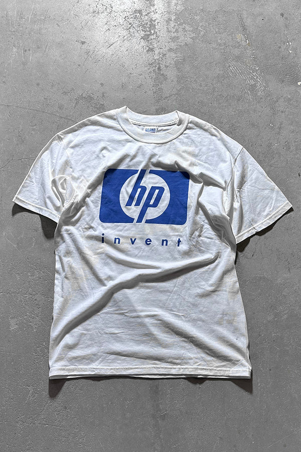 90'S HP ADVERTISING T-SHIRT / WHITE [SIZE: L USED]