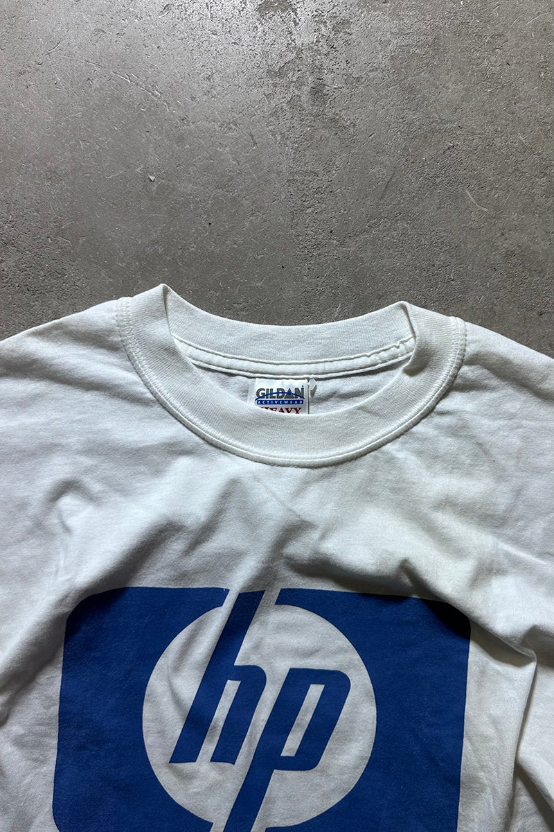 90'S HP ADVERTISING T-SHIRT / WHITE [SIZE: L USED]