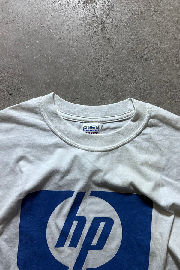 90'S HP ADVERTISING T-SHIRT / WHITE [SIZE: L USED]