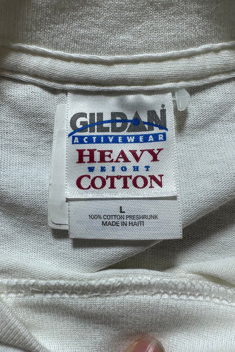 90'S HP ADVERTISING T-SHIRT / WHITE [SIZE: L USED]