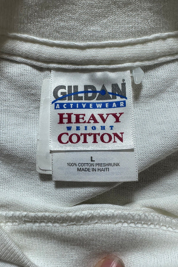 90'S HP ADVERTISING T-SHIRT / WHITE [SIZE: L USED]