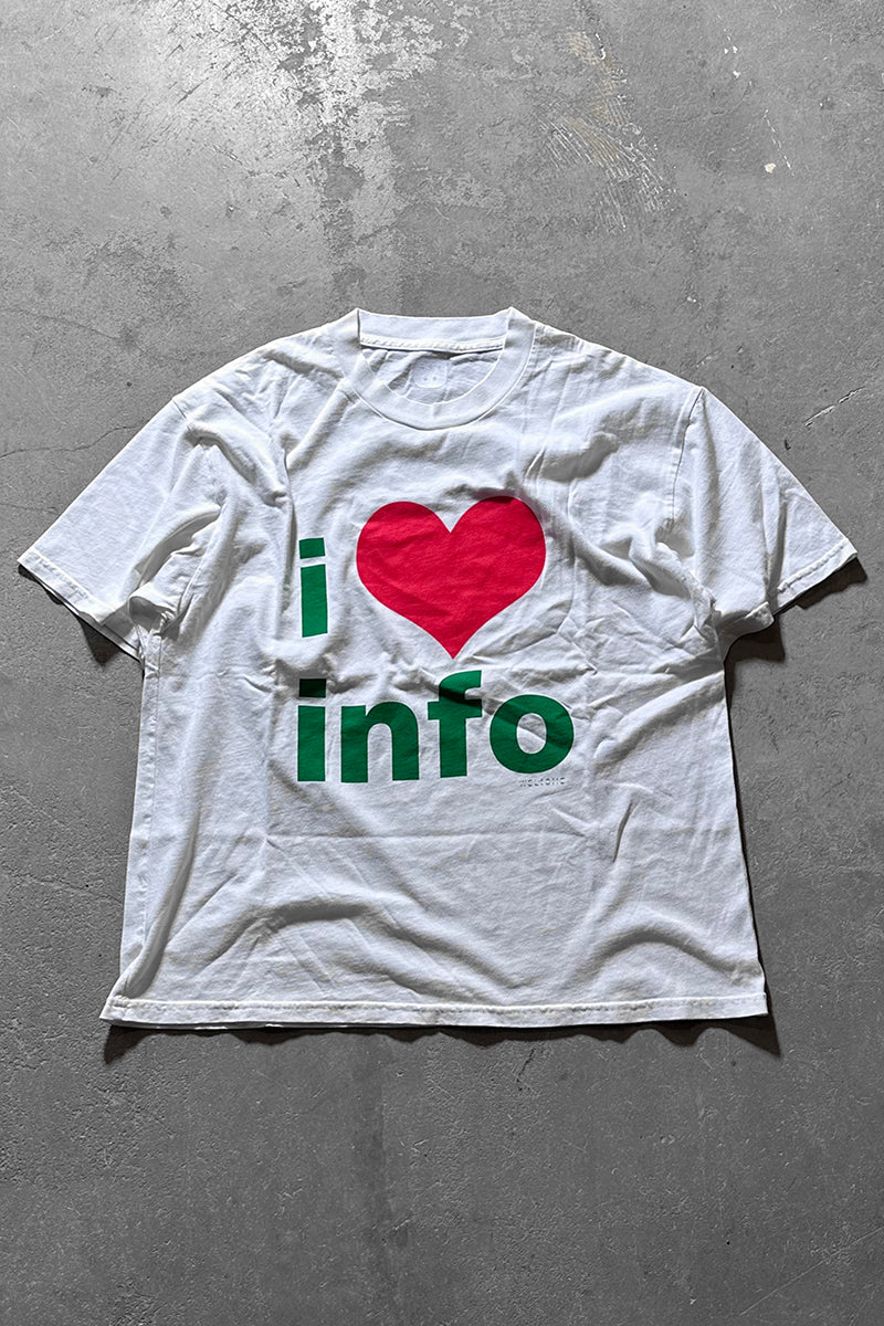 I ♡ INFO LETTER T-SHIRT / WHITE [SIZE: L USED]