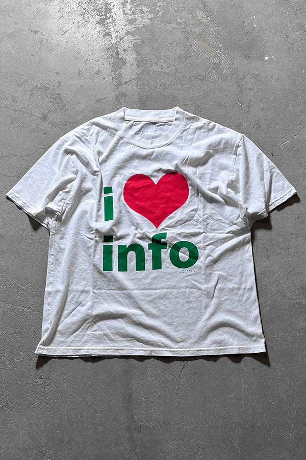 I ♡ INFO LETTER T-SHIRT / WHITE [SIZE: L USED]