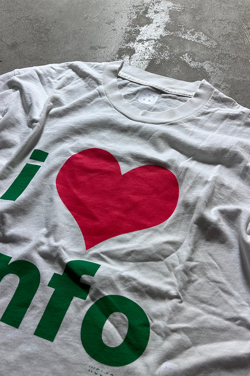 I ♡ INFO LETTER T-SHIRT / WHITE [SIZE: L USED]
