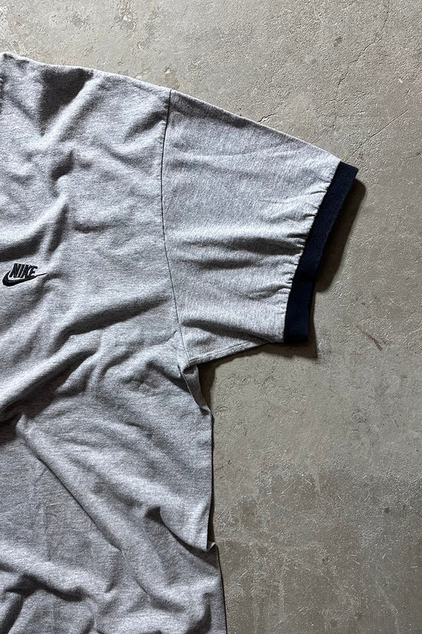 Y2K EARLY 00'S LOGO RINGER T-SHIRT / GRAY [SIZE: XL USED]