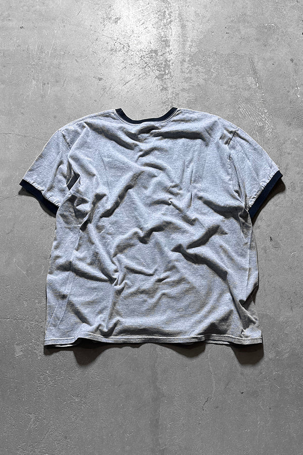 Y2K EARLY 00'S LOGO RINGER T-SHIRT / GRAY [SIZE: XL USED]