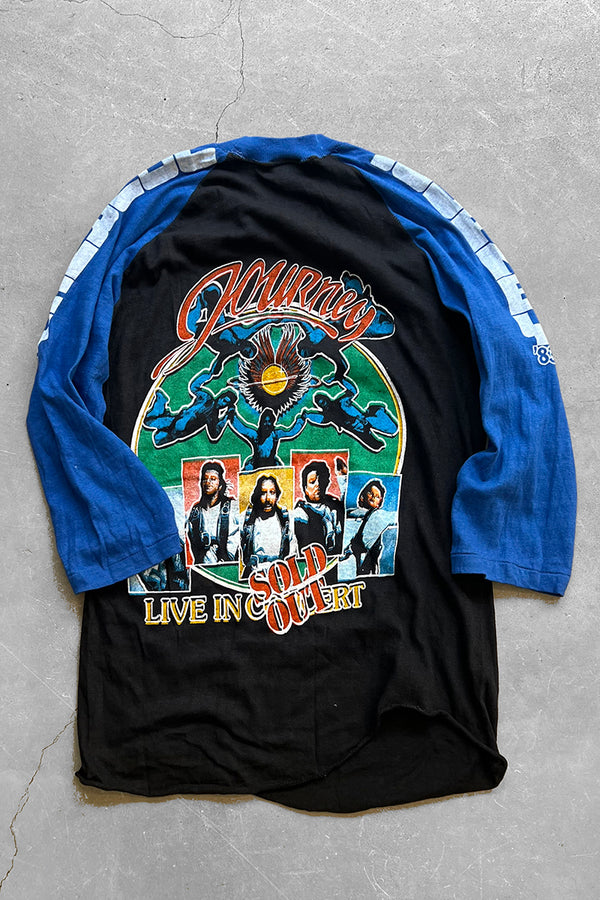 MADE IN PAKISTAN 83'S JOURNEY BAND RINGER T-SHIRT / BLACK [SIZE: XL USED]