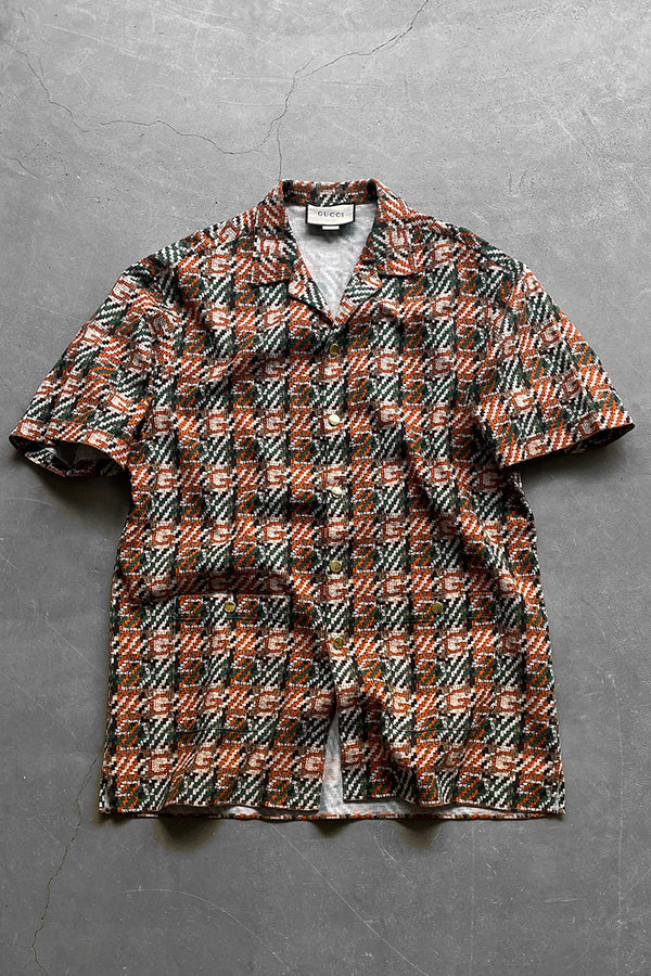 MADE IN ITALY 20SS S/S MONOGRAM BOWLING SHIRT / PATTERN [SIZE: 52 USED]
