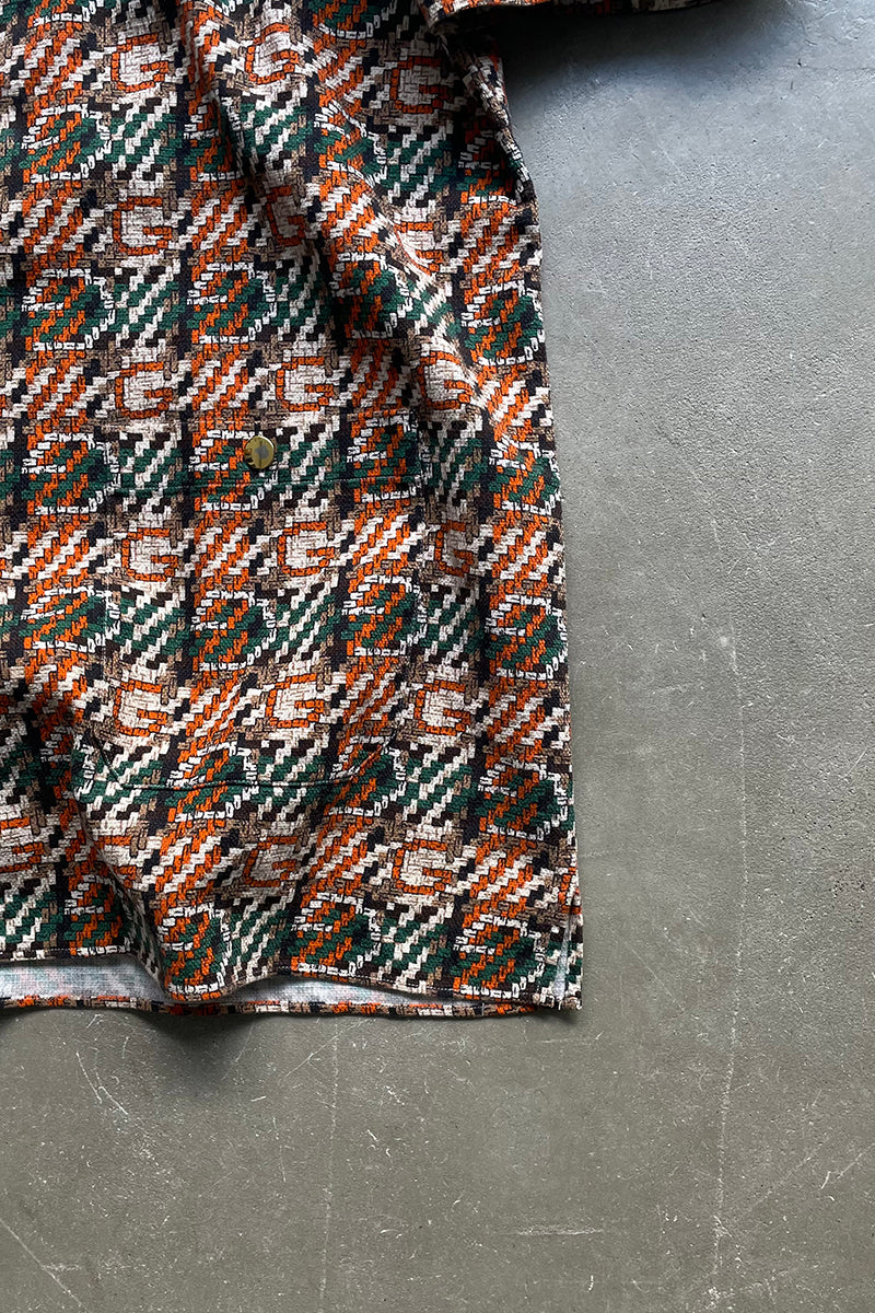 MADE IN ITALY 20SS S/S MONOGRAM BOWLING SHIRT / PATTERN [SIZE: 52 USED]