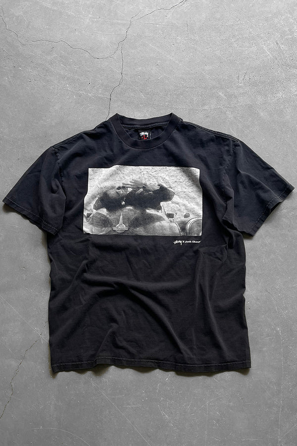 MADE IN MEXICO Y2K EARLY 00'S JOSH CHEUSE PHOTO PRINT T-SHIRT / BLACK [SIZE: L USED]