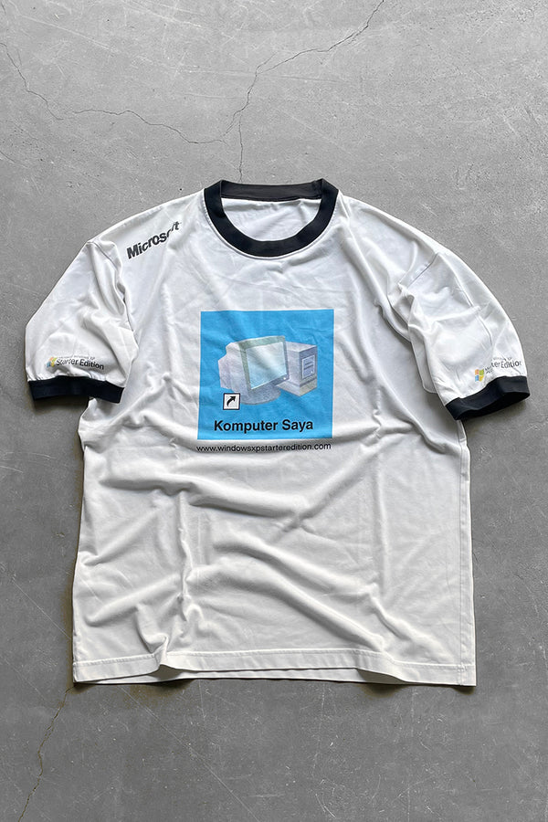 Y2K 2004 Microsoft Windows XP Ringer T-shirt / White [Size: XL Used]