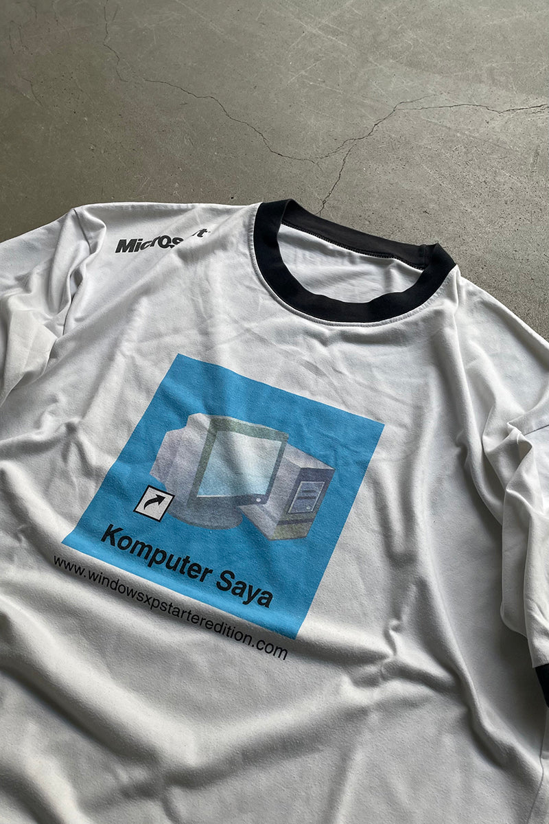 Y2K 2004 Microsoft Windows XP Ringer T-shirt / White [Size: XL Used]