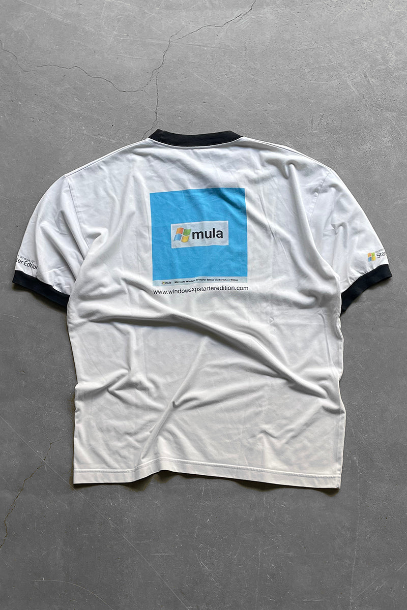 Y2K 2004 Microsoft Windows XP Ringer T-shirt / White [Size: XL Used]