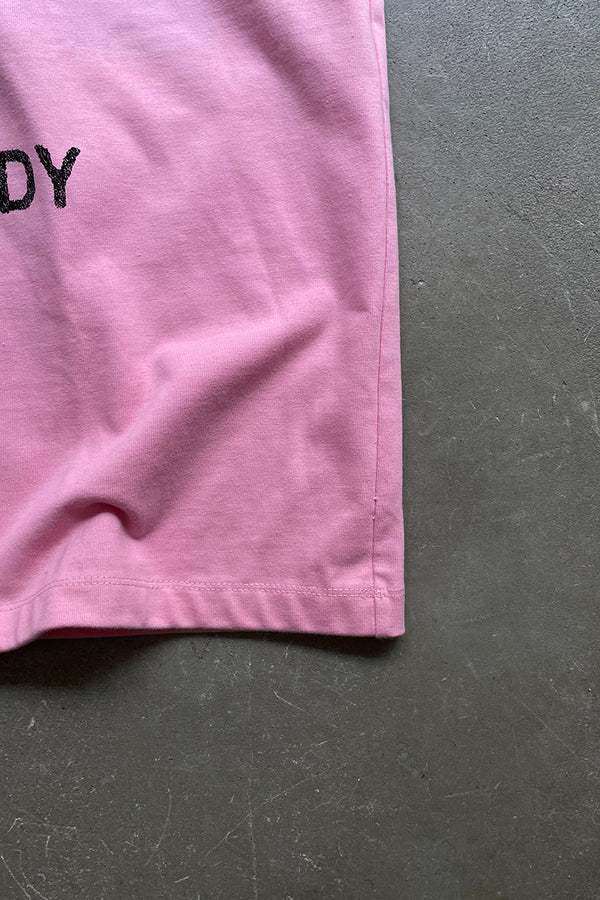 PAID EMBROIDERY T-SHIRT / PINK [SIZE: 48 USED]