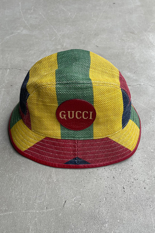 MADE IN ITALY BAIADERA STRIPE FEDORA HAT / MULTI [SIZE: L USED ]
