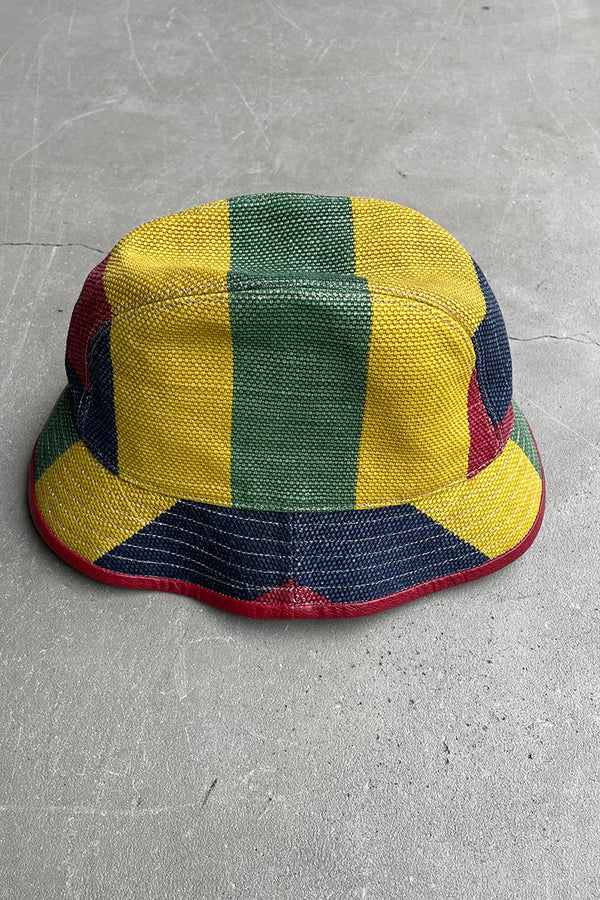 MADE IN ITALY BAIADERA STRIPE FEDORA HAT / MULTI [SIZE: L USED ]