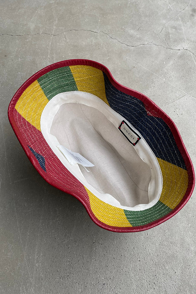MADE IN ITALY BAIADERA STRIPE FEDORA HAT / MULTI [SIZE: L USED ]