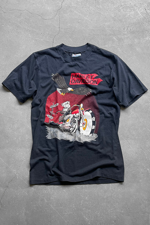 MADE IN USA 88'S HARLEY DAVIDSON T-SHIRT / BLACK [SIZE: M USED]