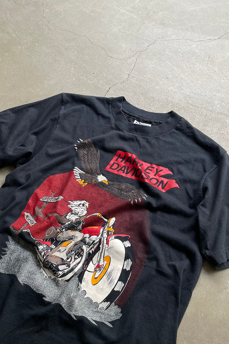 MADE IN USA 88'S HARLEY DAVIDSON T-SHIRT / BLACK [SIZE: M USED]
