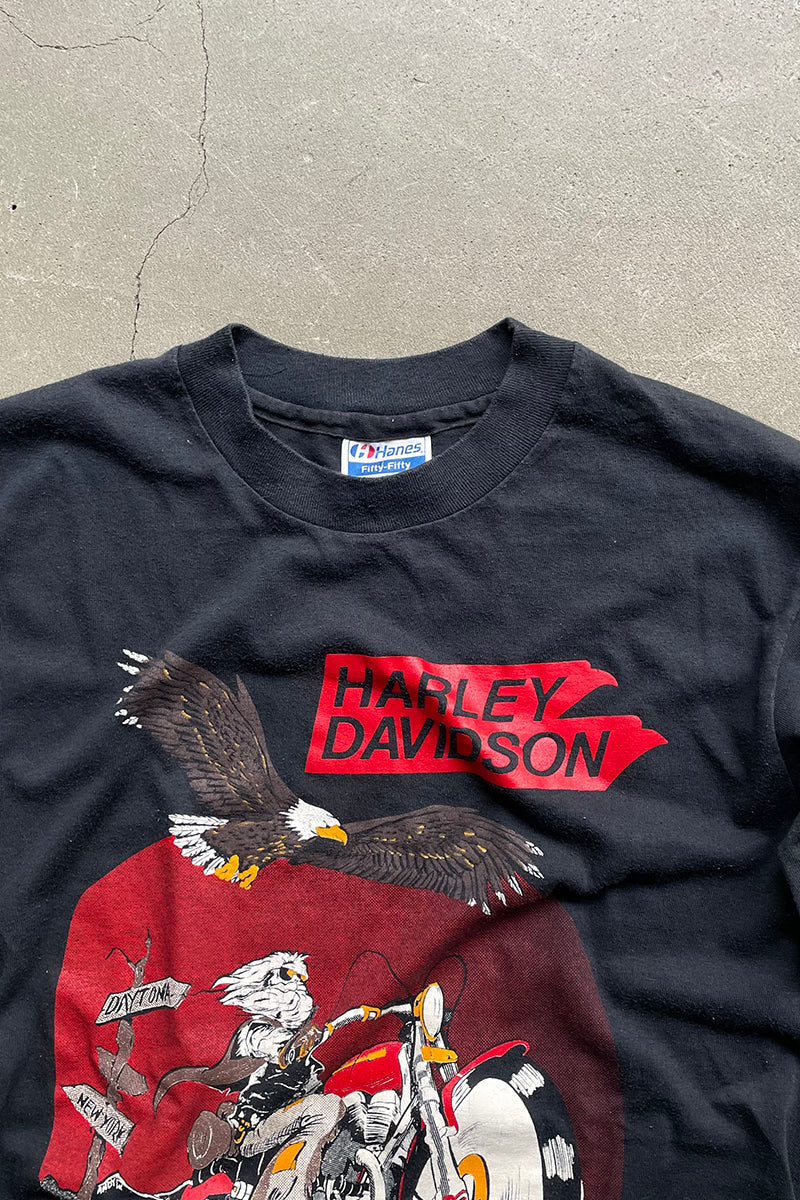 MADE IN USA 88'S HARLEY DAVIDSON T-SHIRT / BLACK [SIZE: M USED]