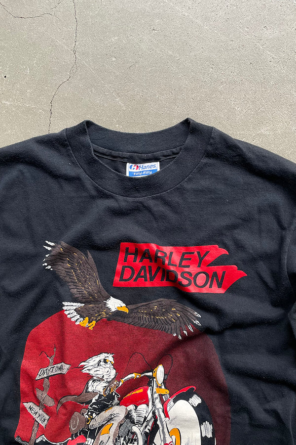 MADE IN USA 88'S HARLEY DAVIDSON T-SHIRT / BLACK [SIZE: M USED]