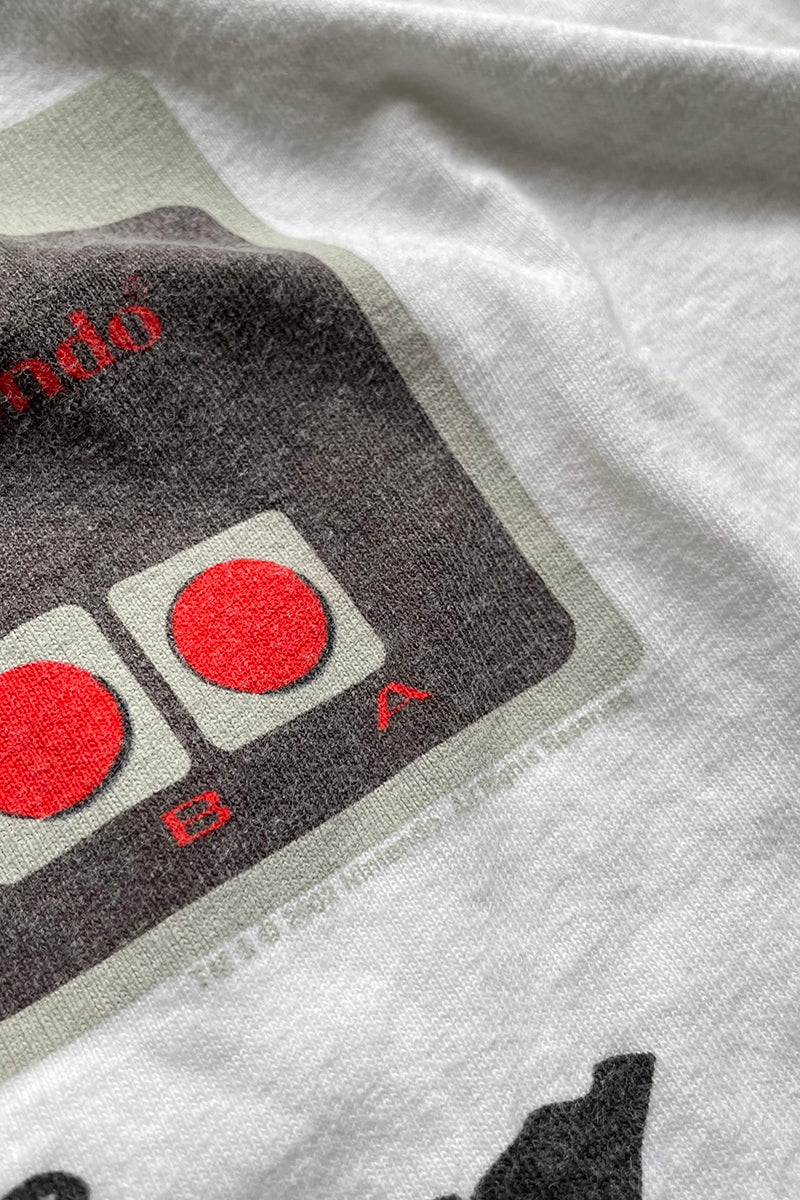 MADE IN MEXICO Y2K 02'S NINTENDO RINGER NECK T-SHIRT / WHITE [SIZE: L USED]