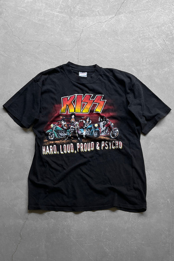 99'S KISS HARD LOUD PROUD & PSYCHO BAND T-SHIRT / BLACK [SIZE: XL USED]
